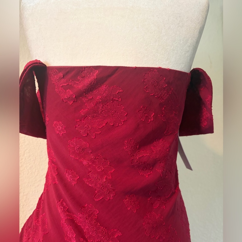 Princess Polly Azura Burn Out Burgundy Maxi Dress    Size :8 - Picture 5 of 12
